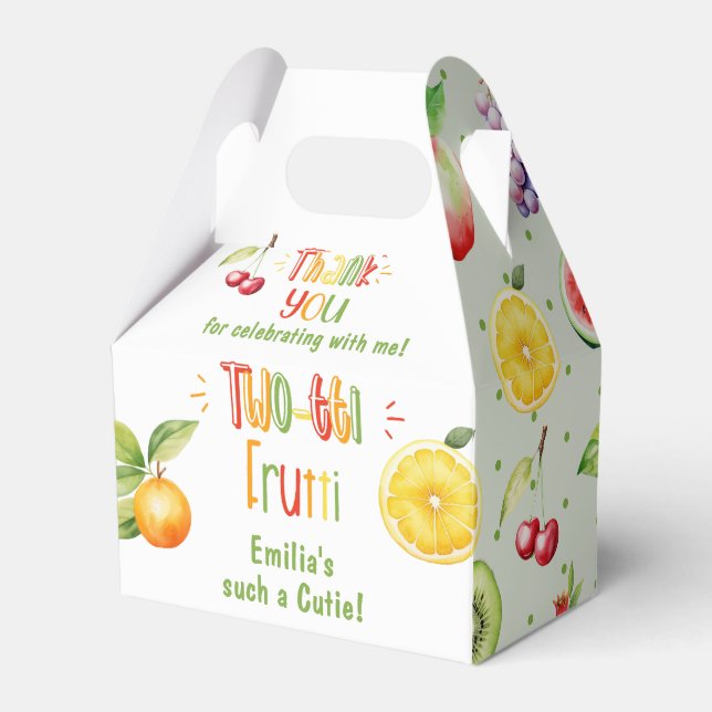 Caja Para Regalos Dos tti frutti fiesta de 2º cumpleaños gracias (Front Side)