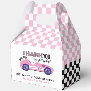 Caja Para Regalos Dos vagones de carreras rápido rosado segundo cump