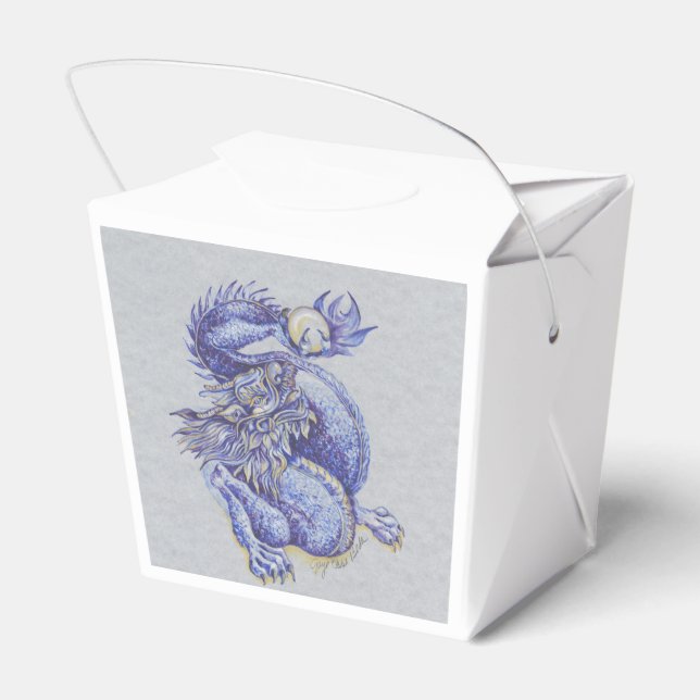 Caja Para Regalos Dragón azul (Reverso)