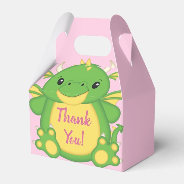 Caja Para Regalos Dragon Baby Shower Pink (Front Side)