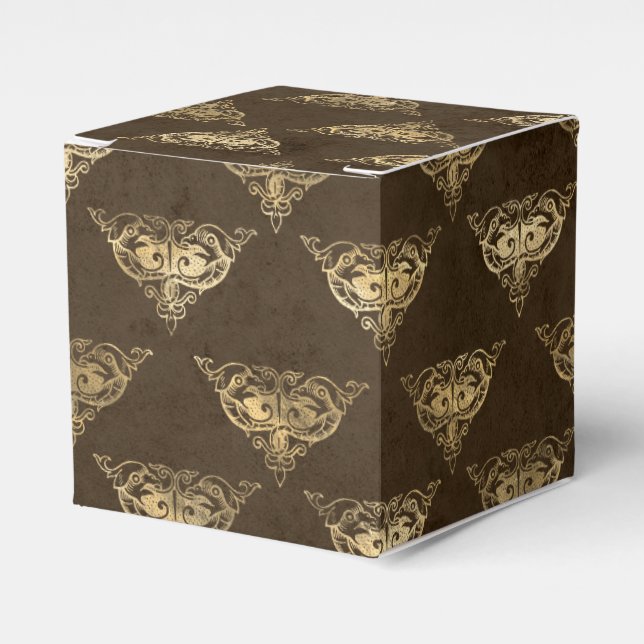 Caja Para Regalos Dragón de cobre y oro (Costado Anverso)