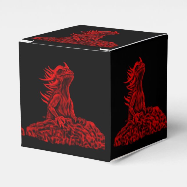 Caja Para Regalos Dragón rojo pequeño (Costado Anverso)