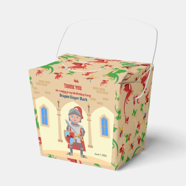 Caja Para Regalos Dragon Slayer Knight Boy Birday Party (Front Side)
