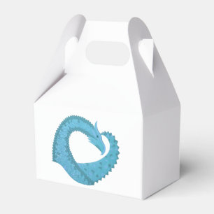 Caja Para Regalos Dragón verde azulado del corazón en blanco