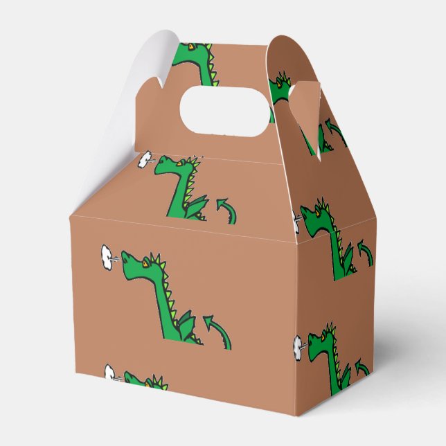 Caja Para Regalos Dragón verde respiratorio al aire (Front Side)