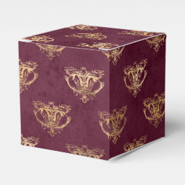 Caja Para Regalos Dragón vintage de Borgoña y dorado