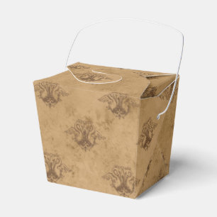 Caja Para Regalos Dragón Vintage de Cobre y Oro