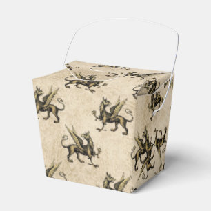 Caja Para Regalos Dragón Vintage Negro y Dorado