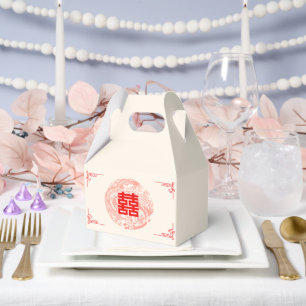 Caja Para Regalos Dragón y boda chino rojo Fénix
