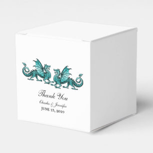 Caja Para Regalos Dragones elegantes verde azulados Boxes de novia
