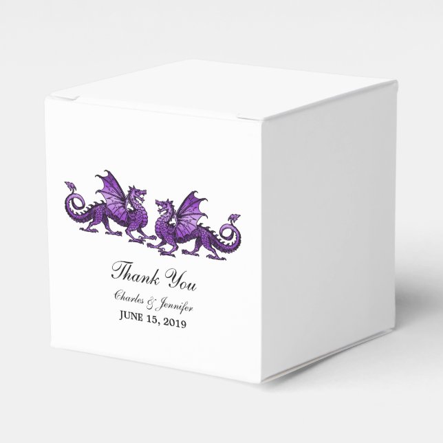 Caja Para Regalos Dragones Purple Elegant Boxes De Favor (Costado Anverso)