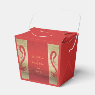 Caja Para Regalos Dragones rojos y dorados Boda de temas asiáticos