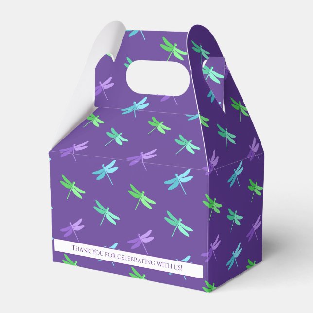 Caja Para Regalos Dragonfly Purple Bright Boy Cumpleaños (Front Side)