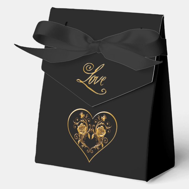 Caja Para Regalos Dramático y elegante Rosa de oro (Anverso)