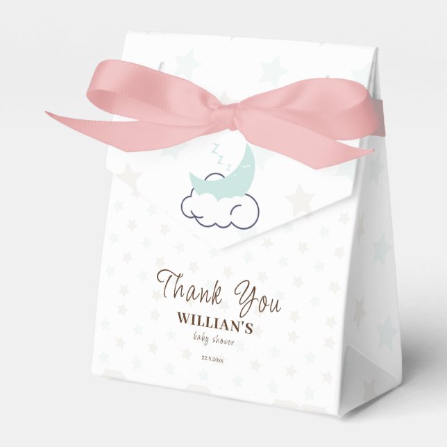 Caja Para Regalos Dreamy Bear on the Cloud Baby Shower Gracias (Front Side)