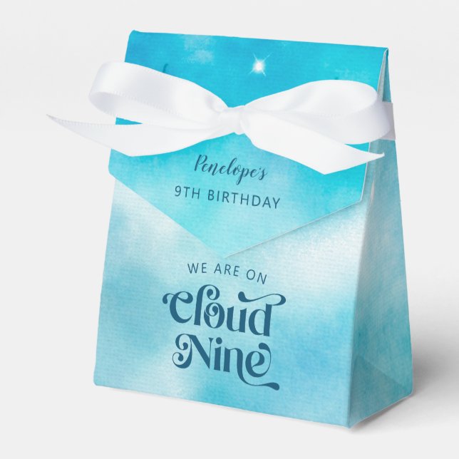 Caja Para Regalos Dreamy Blue Sky Cloud Nueve Novena Cumpleaños (Front Side)