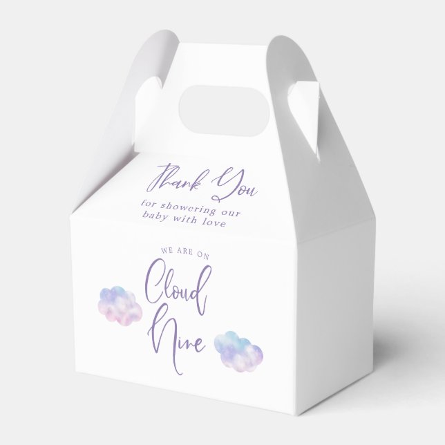 Caja Para Regalos Dreamy Clouds Chica Baby Shower (Front Side)