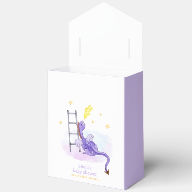Caja Para Regalos Dreamy Fairytale Dragon Cloud Stars Baby Shower (Abierto)