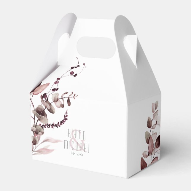 Caja Para Regalos Dreamy Foliage Boda Burgundy V2 ID817 (Front Side)