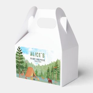 Caja Para Regalos Ducha de bebé aventura de camping en el bosque