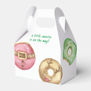 Caja Para Regalos Ducha de bebé con galletas de Navidad y donas