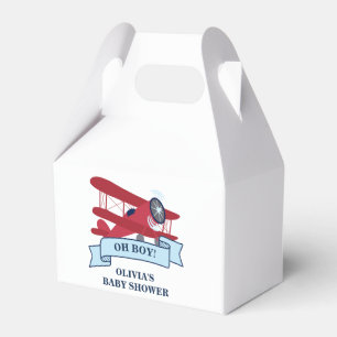 Caja Para Regalos Ducha de bebé de Avión Rojo
