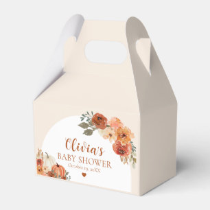 Caja Para Regalos Ducha de bebé de calabacita de otoño rústico acuar