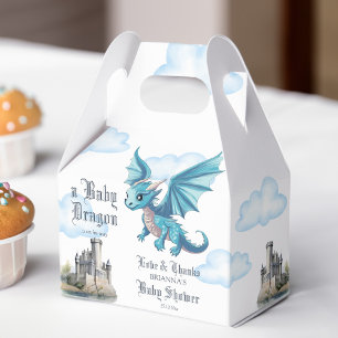 Caja Para Regalos Ducha de bebé de dragón azul lindo medieval person
