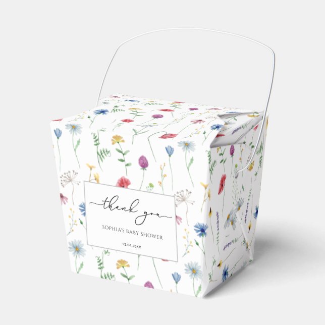 Caja Para Regalos Ducha de bebé de flores silvestres (Front Side)