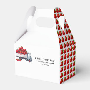 Caja Para Regalos Ducha de bebé de fresa acuarela