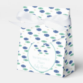 Caja Para Regalos Ducha de Bebé de Peces Nadando Azules