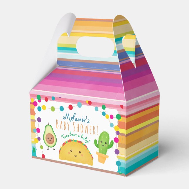 Caja Para Regalos Ducha de bebé de Taco Fiesta (Reverso)