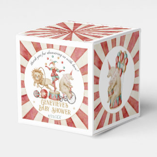 Caja Para Regalos Ducha de Bebé del Circo Carnaval Acuarela Capricho