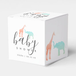 Caja Para Regalos Ducha de Bebé Elegante Jirafa Elefante