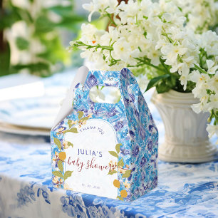Caja Para Regalos Ducha de bebé en la Costa Amalfi con limón azul y 