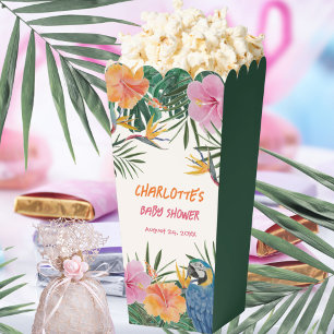 Caja Para Regalos Ducha de Bebé Exótica Selva Tropical de Loro