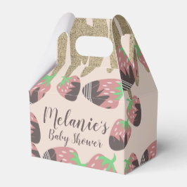 Caja Para Regalos Ducha de Bebé Falsa Purpurina de Fresa de Chocolat