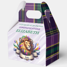 Caja Para Regalos Ducha de bebé Leo Zodiaco 5"w x 3"l x 6.5"h