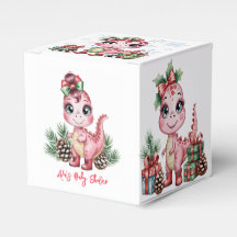Ducha de Bebé Niña Dinosaurio Rosa de Navidad