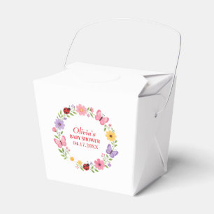 Caja Para Regalos Ducha de Bebé Niña Flor Silvestre Mariquita