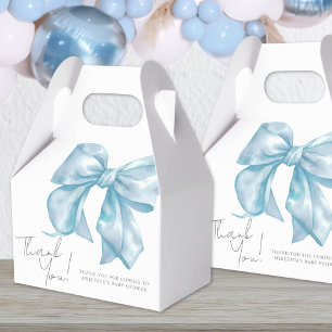 Caja Para Regalos Ducha de Bebé Niño con Lazo Azul