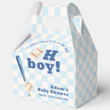Ducha de bebé niño de béisbol Plaid Azul 