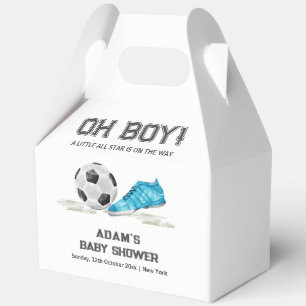 Caja Para Regalos Ducha de bebé niño de fútbol Sport All Star acuare