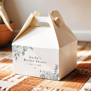 Caja Para Regalos Ducha de Bebé Niño Floral Azul Polvoriento AUSHA