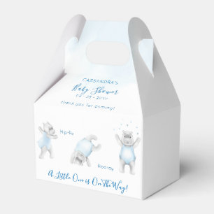 Caja Para Regalos Ducha de bebé niño Hipopótamo Salto Mortal