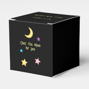 Caja Para Regalos Ducha de Bebé Personalizada Sobre la Luna Estrella