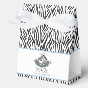 Caja Para Regalos Ducha de Bebé Safari de Cebra Pequeño Salvaje Triá