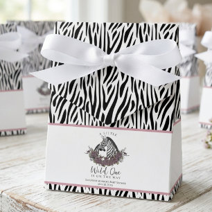 Caja Para Regalos Ducha de Bebé Safari de Cebra Pequeño Salvaje Triá