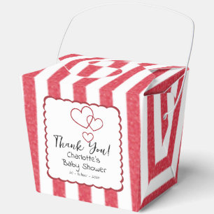 Caja Para Regalos Ducha de bebé Triple Corazones con Rayas de Tiza R