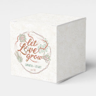 Caja Para Regalos Ducha de bodas deja que el amor crezca suculenta p